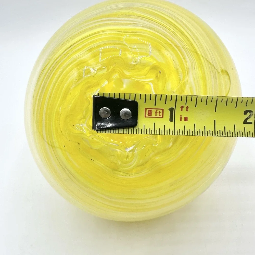 Hand Blown Yellow Art Glass Orb Boise ID USA Part Of Bird Feeder?